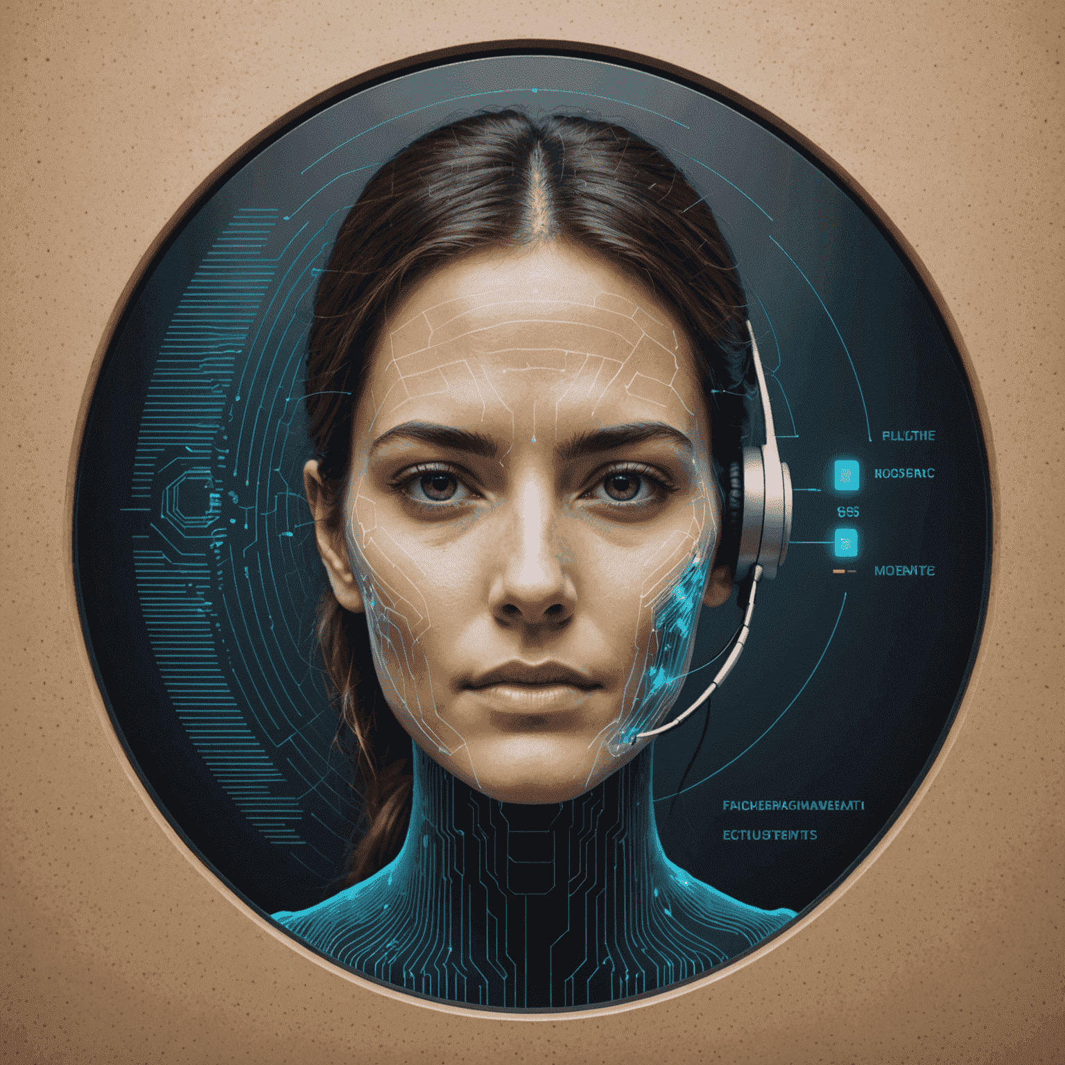 Abstract representation of facial recognition, fingerprint scanning, and voice identification technologies for biometric authentication
